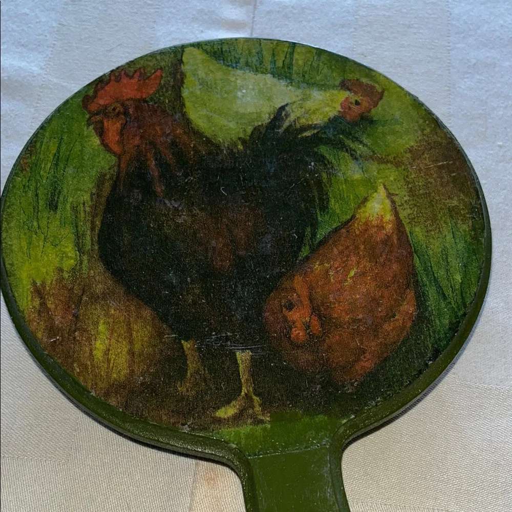 Country Farmhouse Rooster Hand Painted Wood Trivet